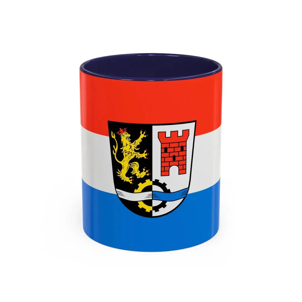 Flag of Schwandorf Germany - Accent Coffee Mug 11oz Navy - Go Mug Yourself