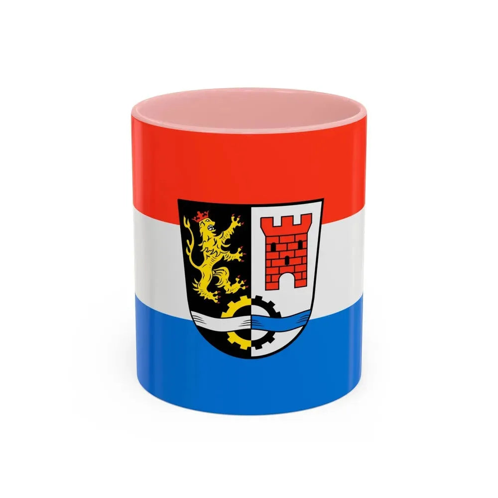 Flag of Schwandorf Germany - Accent Coffee Mug 11oz Pink - Go Mug Yourself
