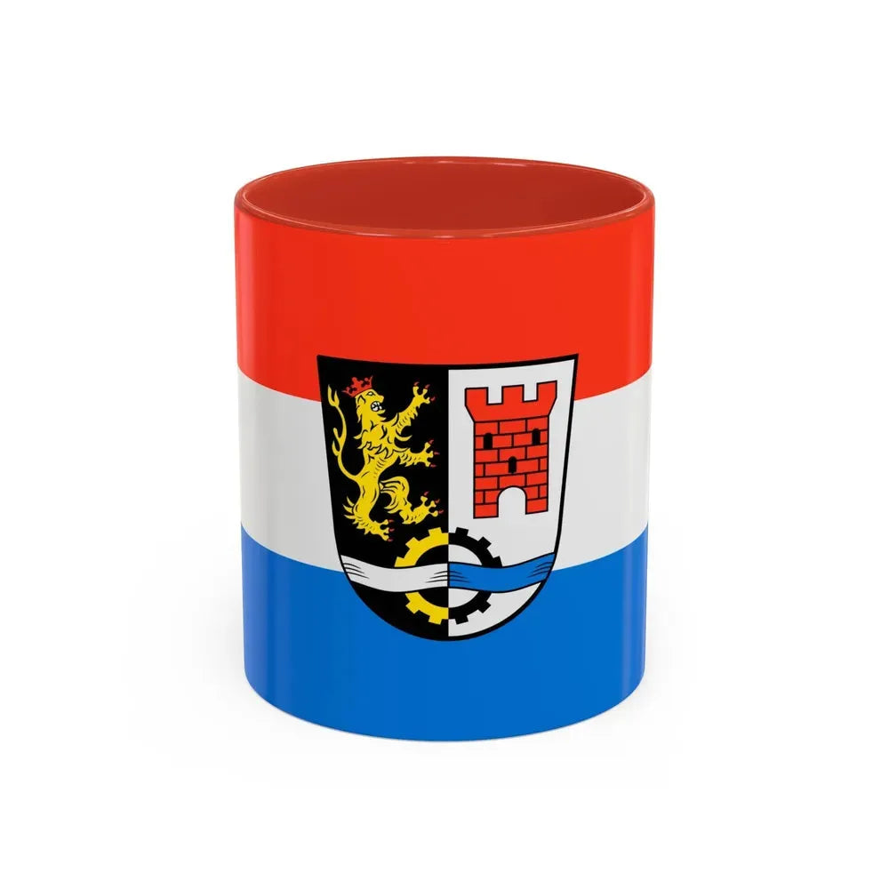 Flag of Schwandorf Germany - Accent Coffee Mug 11oz Red - Go Mug Yourself