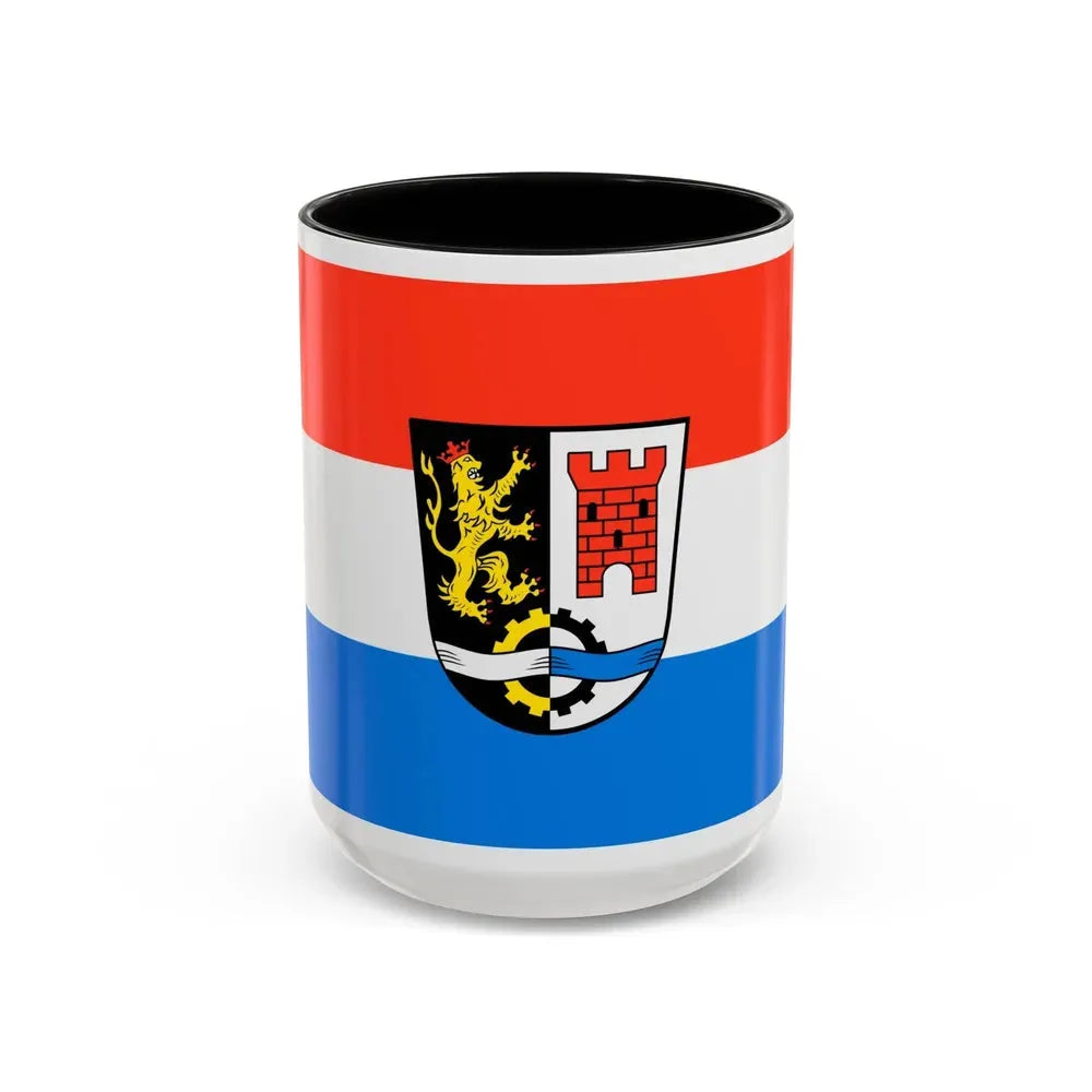 Flag of Schwandorf Germany - Accent Coffee Mug 15oz Black - Go Mug Yourself
