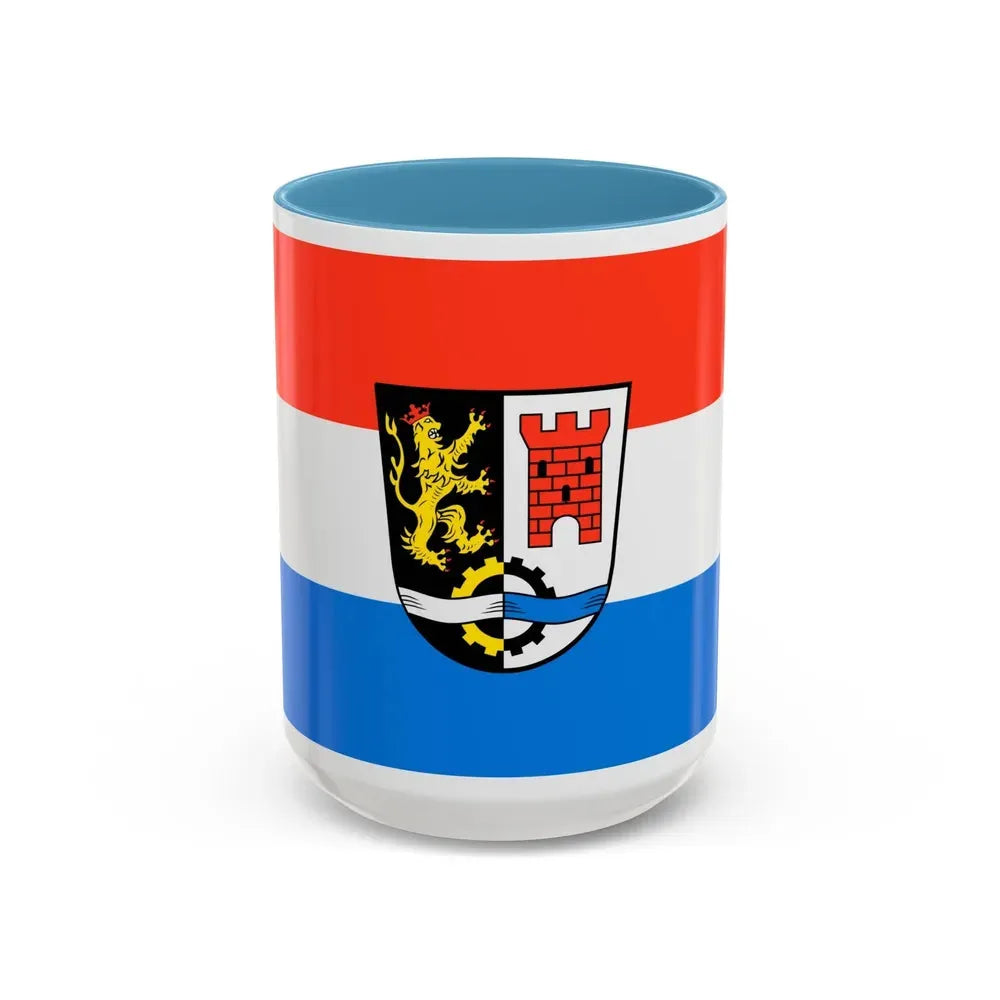 Flag of Schwandorf Germany - Accent Coffee Mug 15oz Light Blue - Go Mug Yourself