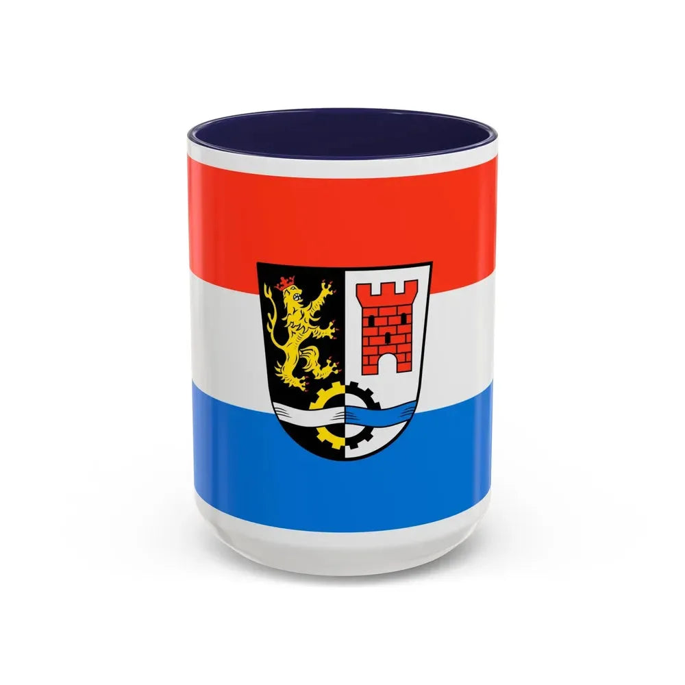 Flag of Schwandorf Germany - Accent Coffee Mug 15oz Navy - Go Mug Yourself