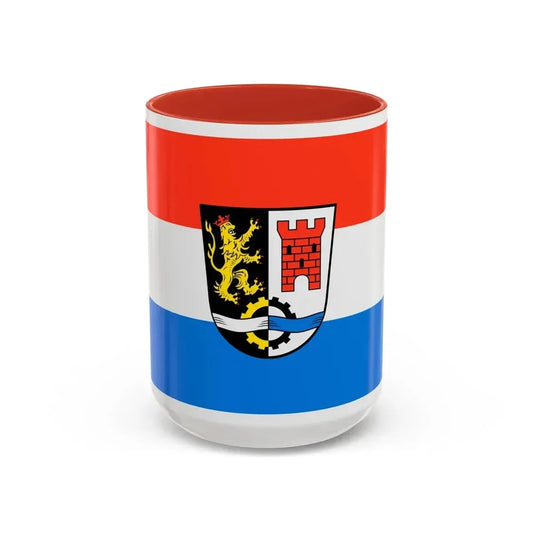 Flag of Schwandorf Germany - Accent Coffee Mug 15oz Red - Go Mug Yourself