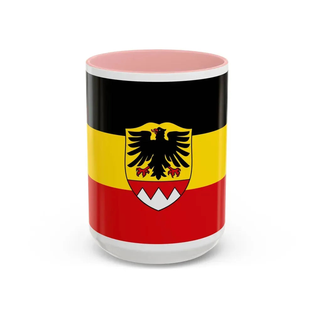 Flag of Schweinfurt Germany - Accent Coffee Mug 15oz Pink - Go Mug Yourself