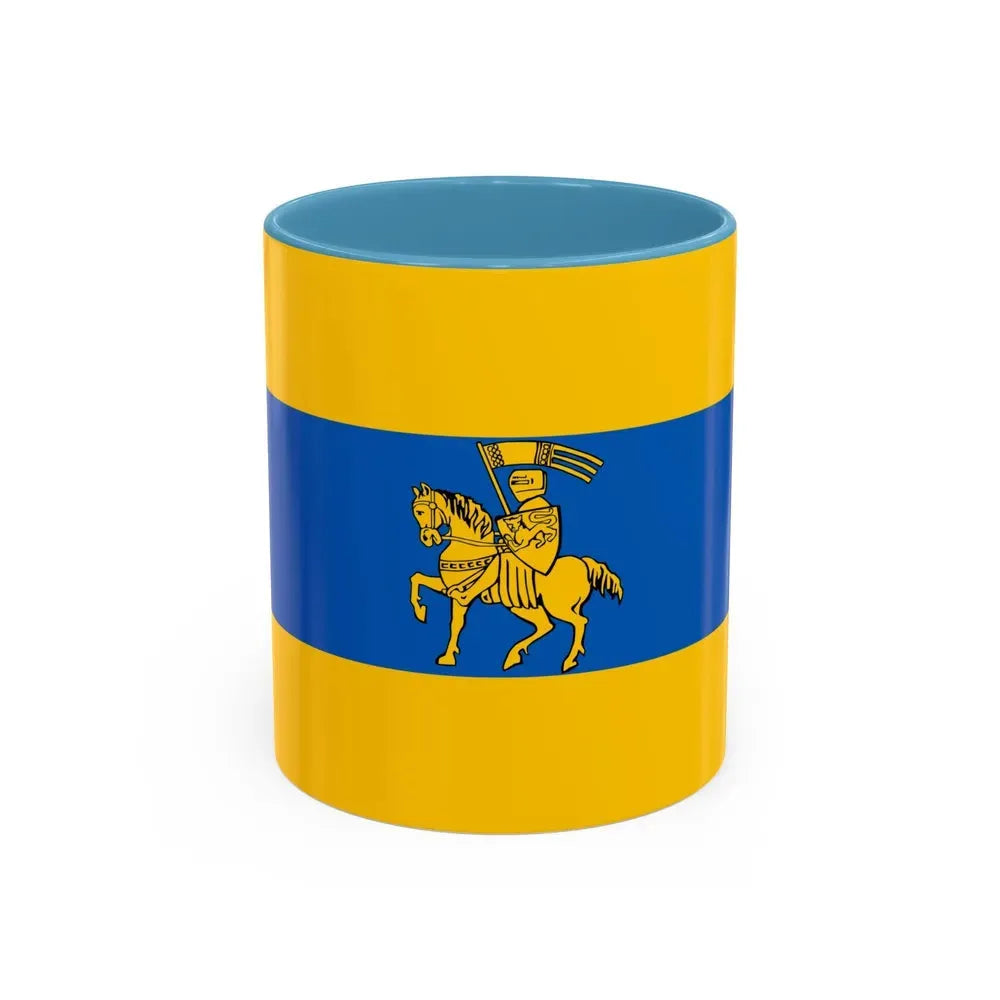 Flag of Schwerin Germany - Accent Coffee Mug 11oz Light Blue - Go Mug Yourself