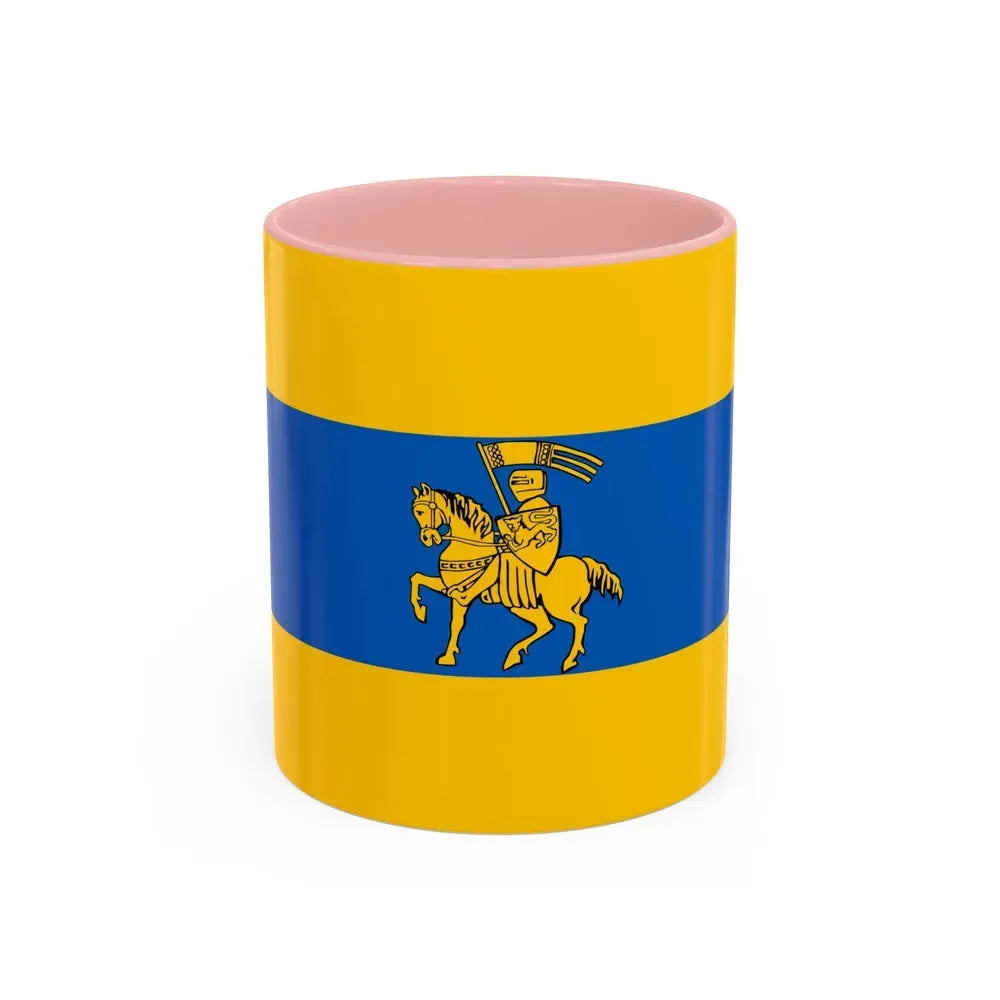 Flag of Schwerin Germany - Accent Coffee Mug 11oz Pink - Go Mug Yourself