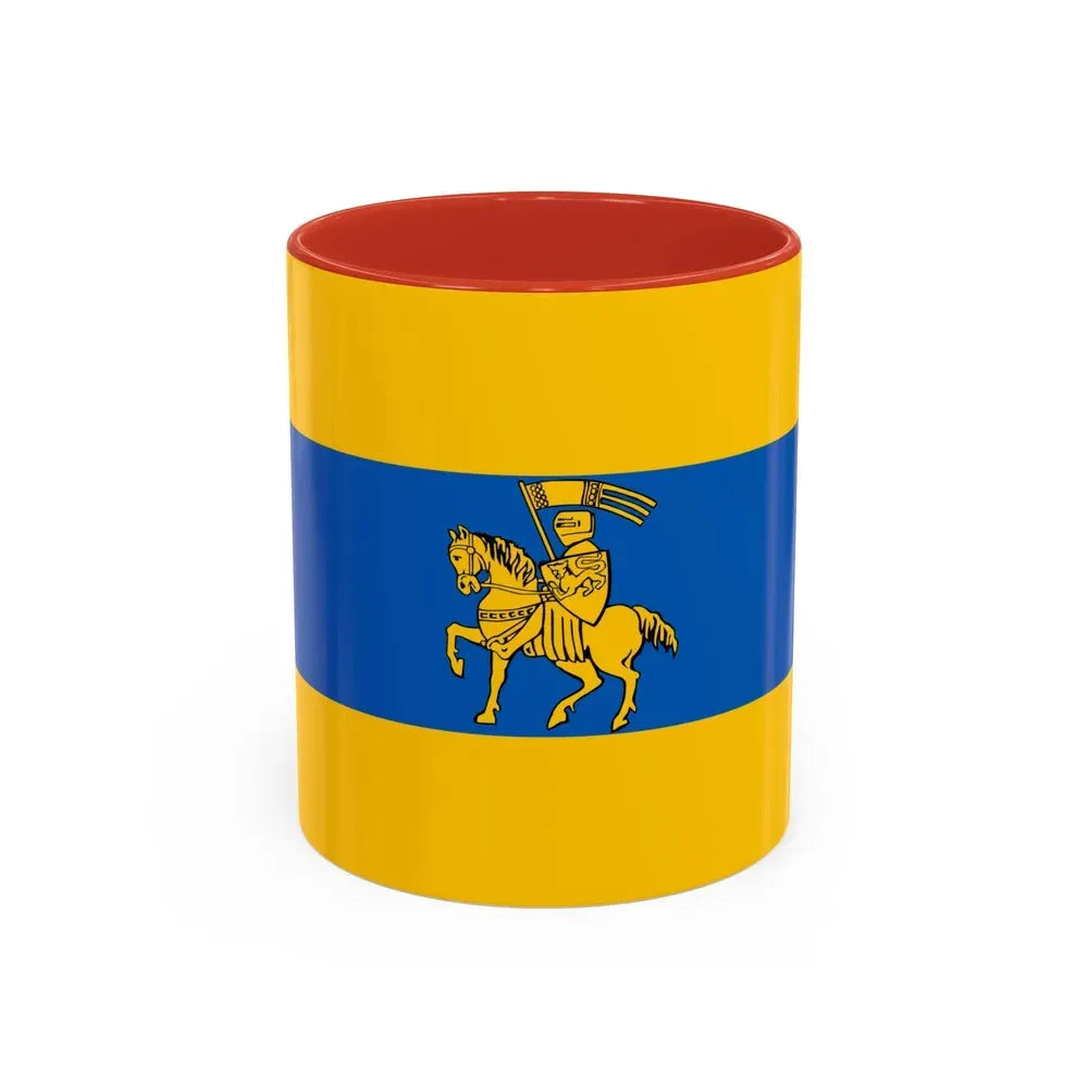 Flag of Schwerin Germany - Accent Coffee Mug 11oz Red - Go Mug Yourself