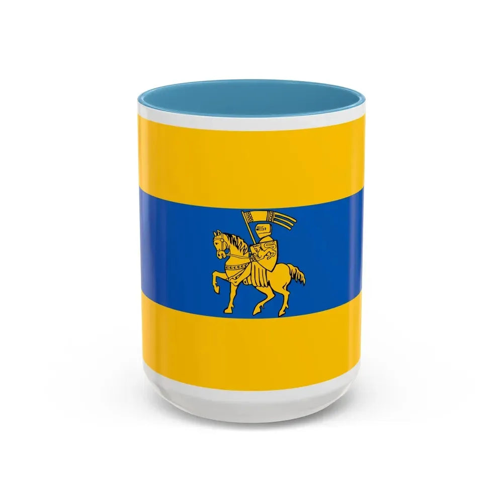 Flag of Schwerin Germany - Accent Coffee Mug 15oz Light Blue - Go Mug Yourself