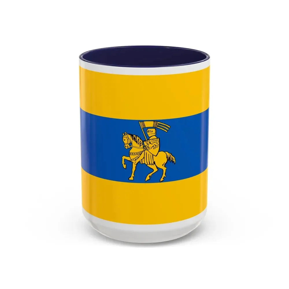 Flag of Schwerin Germany - Accent Coffee Mug 15oz Navy - Go Mug Yourself