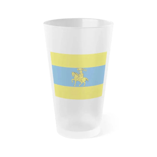 Flag of Schwerin Germany - Frosted Pint Glass 16oz 16oz Frosted - Go Mug Yourself