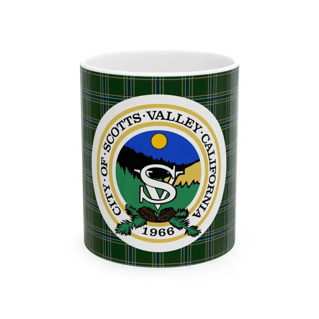 Flag of Scotts Valley California (United States) White Coffee Mug 11oz - Go Mug Yourself