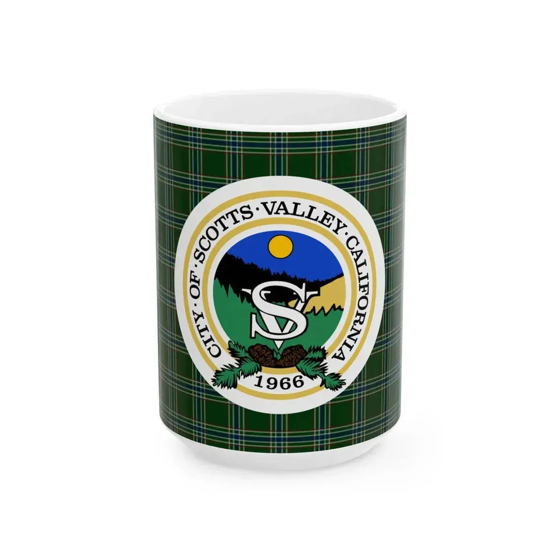 Flag of Scotts Valley California (United States) White Coffee Mug 15oz - Go Mug Yourself