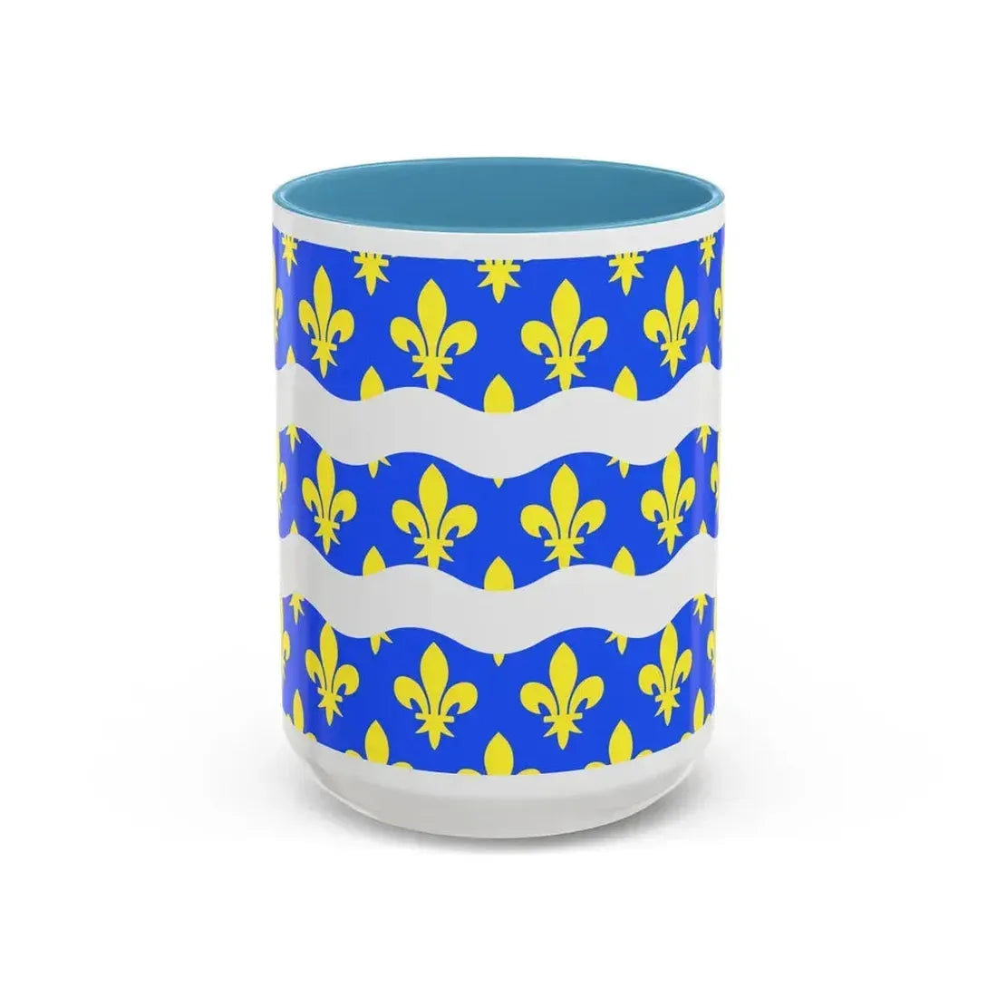 Flag of Seine et Marne France 2 - Accent Coffee Mug 15oz Light Blue - Go Mug Yourself
