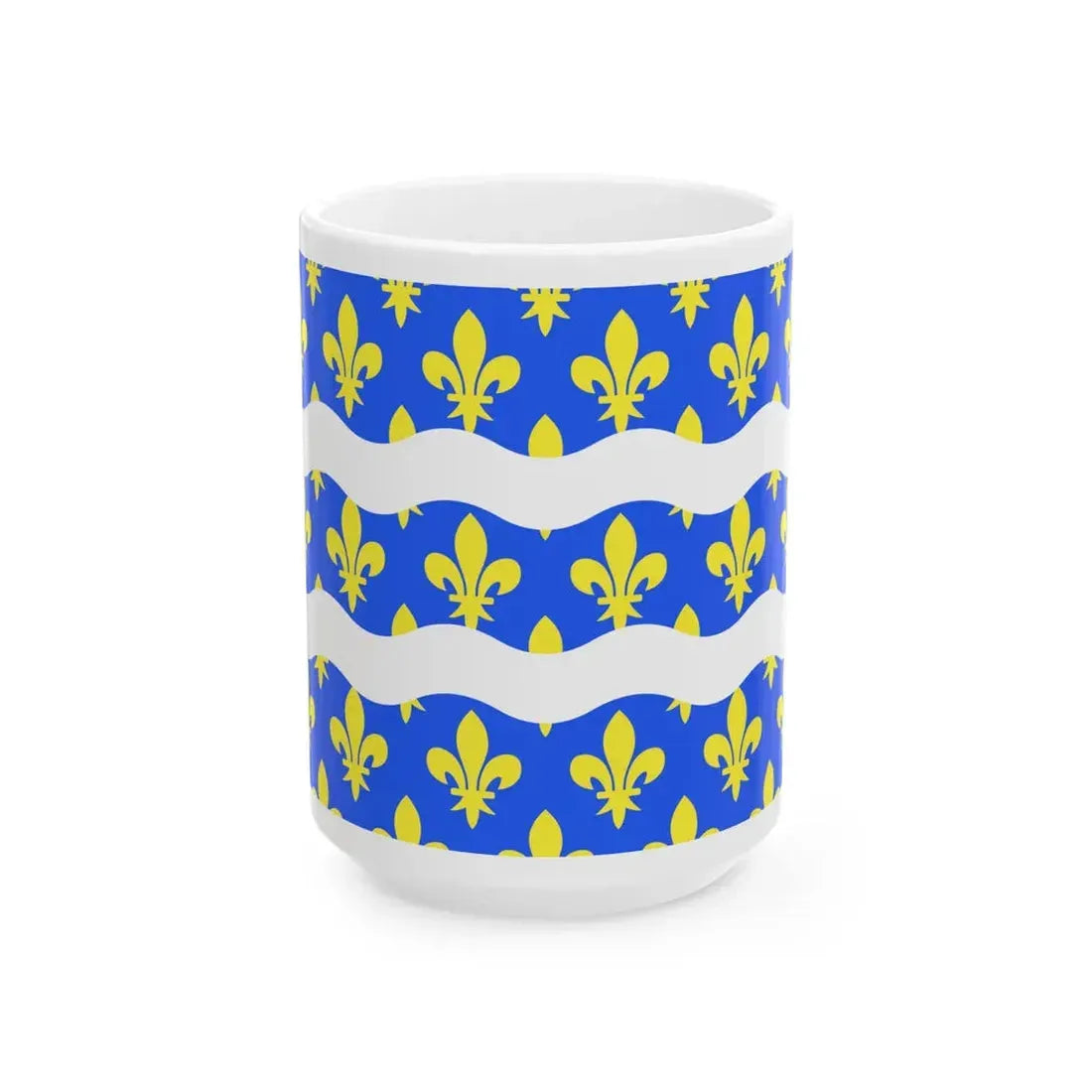 Flag of Seine et Marne France 2 - White Coffee Mug 15oz - Go Mug Yourself