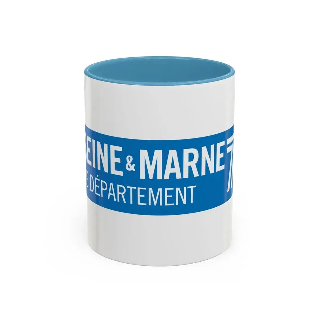 Flag of Seine et Marne France - Accent Coffee Mug 11oz Light Blue - Go Mug Yourself