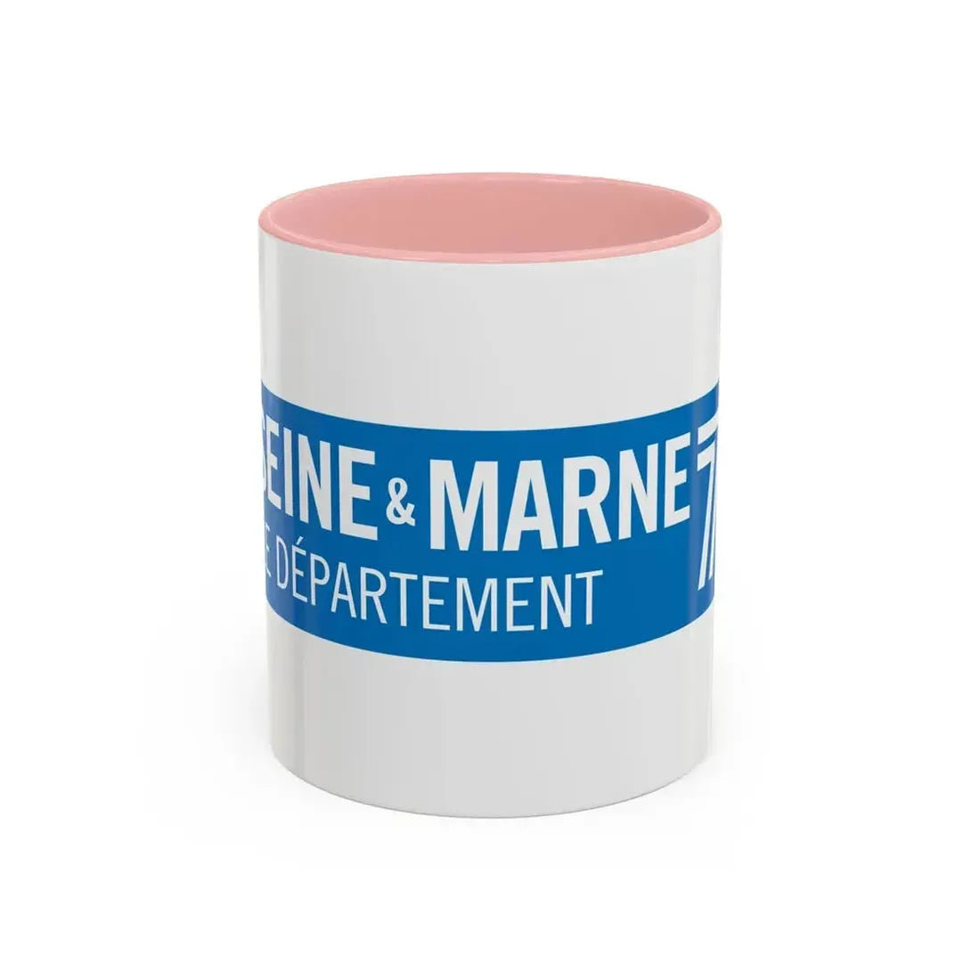 Flag of Seine et Marne France - Accent Coffee Mug 11oz Pink - Go Mug Yourself