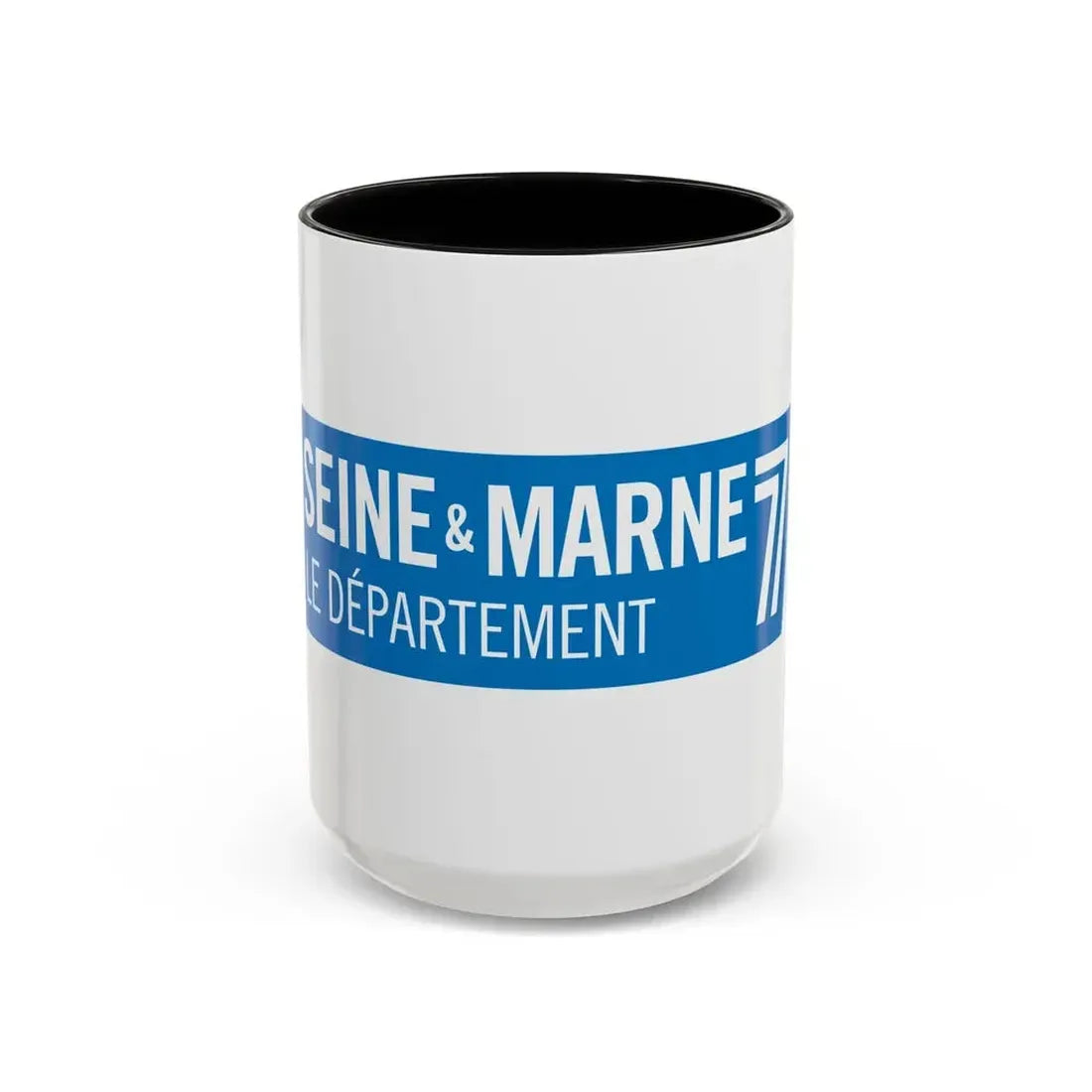 Flag of Seine et Marne France - Accent Coffee Mug 15oz Black - Go Mug Yourself