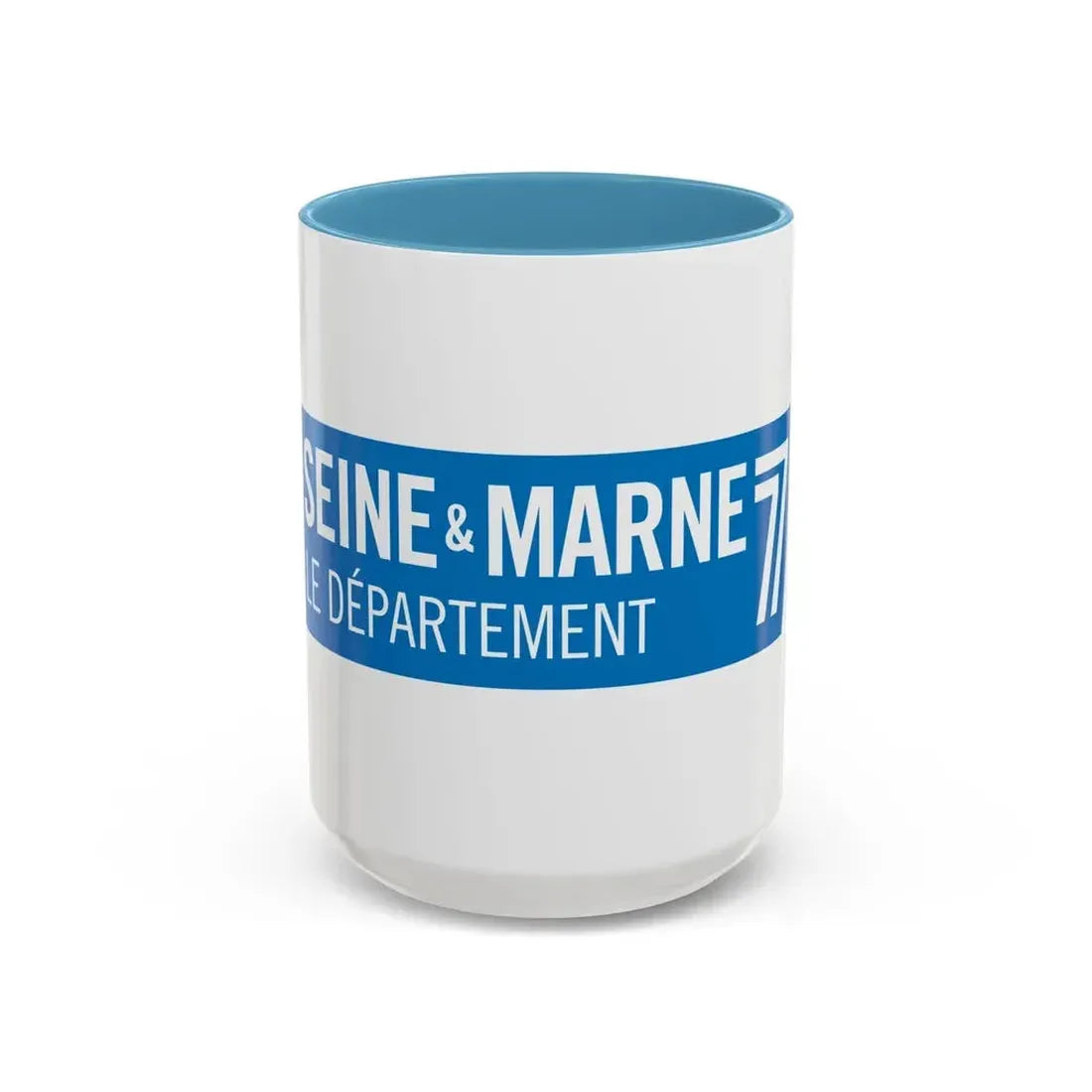 Flag of Seine et Marne France - Accent Coffee Mug 15oz Light Blue - Go Mug Yourself