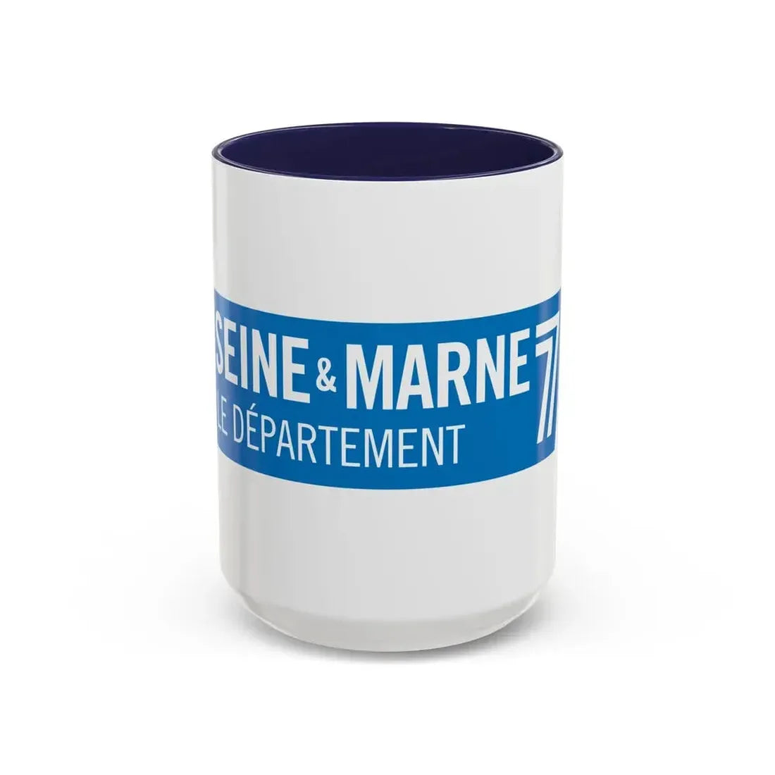 Flag of Seine et Marne France - Accent Coffee Mug 15oz Navy - Go Mug Yourself