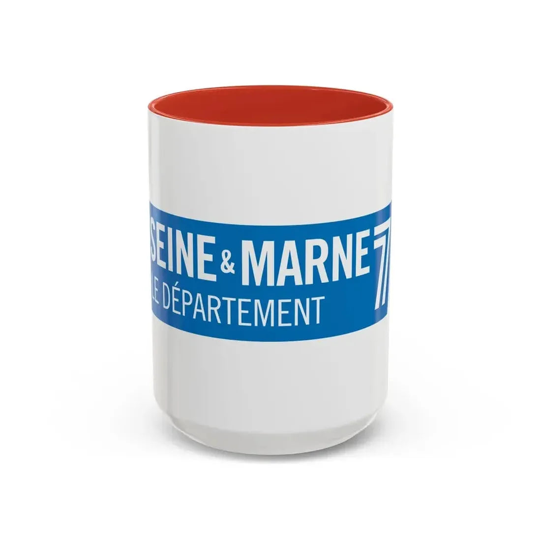 Flag of Seine et Marne France - Accent Coffee Mug 15oz Red - Go Mug Yourself
