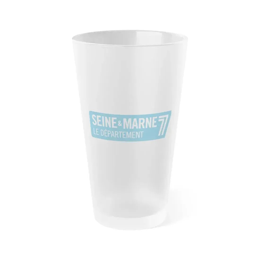 Flag of Seine et Marne France - Frosted Pint Glass 16oz 16oz Frosted - Go Mug Yourself