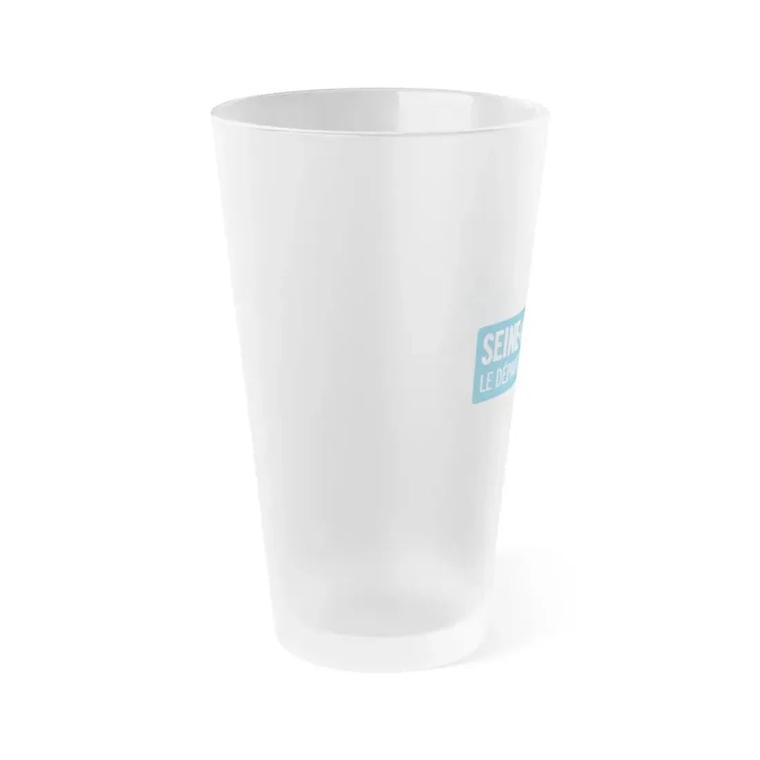 Flag of Seine et Marne France - Frosted Pint Glass 16oz - Go Mug Yourself