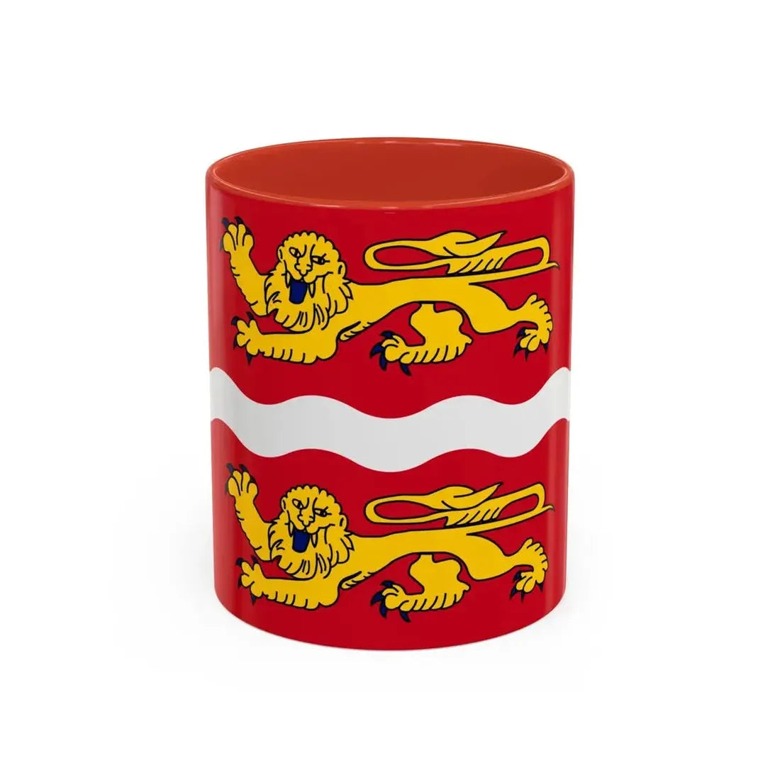 Flag of Seine Maritime France 2 - Accent Coffee Mug 11oz Red - Go Mug Yourself