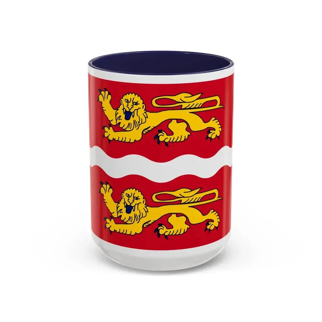 Flag of Seine Maritime France 2 - Accent Coffee Mug 15oz Navy - Go Mug Yourself