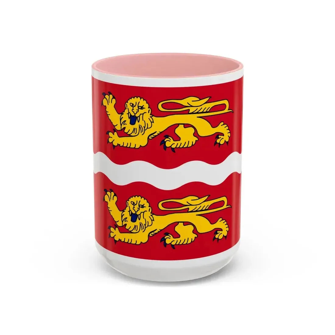 Flag of Seine Maritime France 2 - Accent Coffee Mug 15oz Pink - Go Mug Yourself