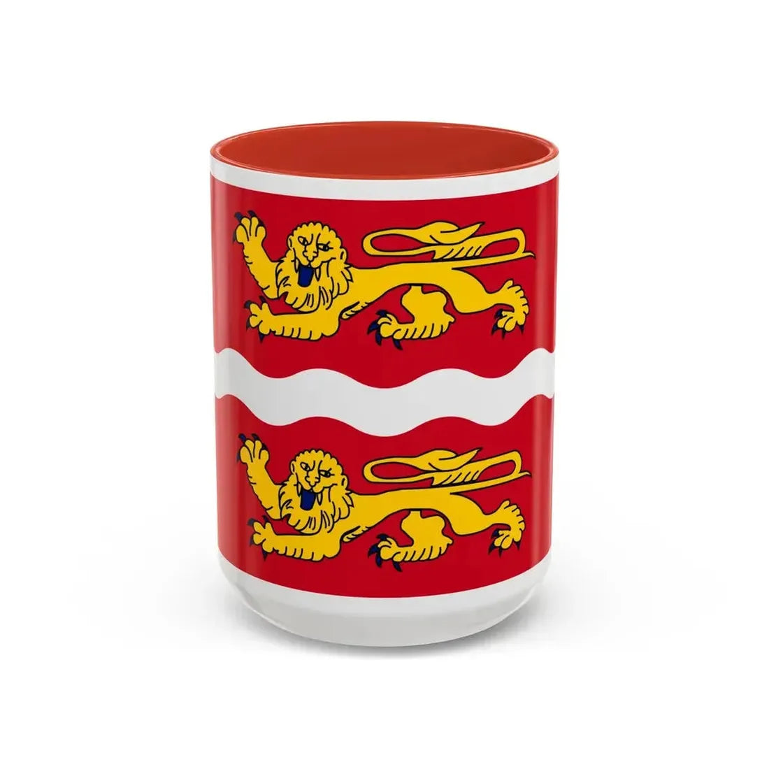 Flag of Seine Maritime France 2 - Accent Coffee Mug 15oz Red - Go Mug Yourself