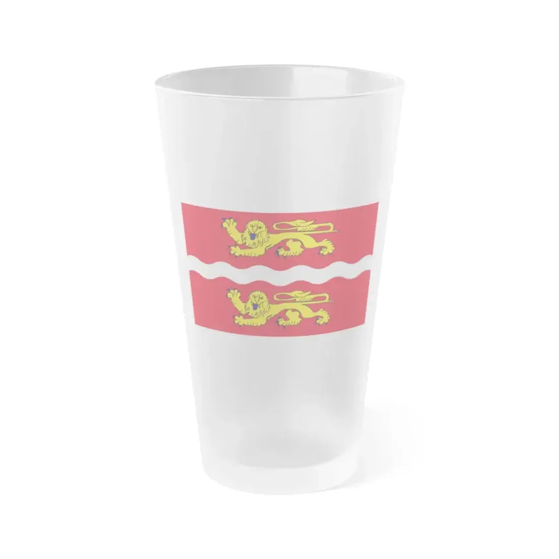 Flag of Seine Maritime France 2 - Frosted Pint Glass 16oz 16oz Frosted - Go Mug Yourself
