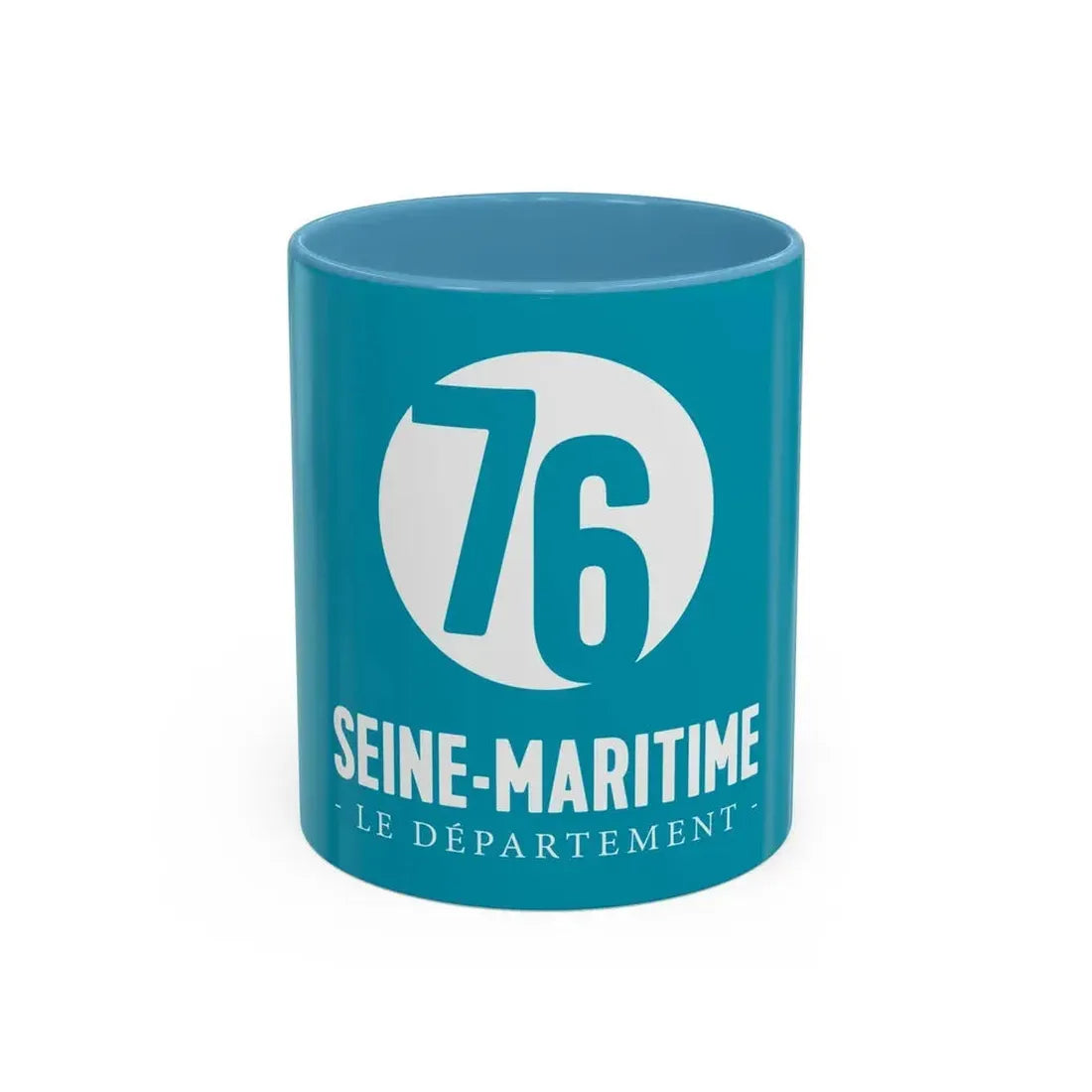 Flag of Seine Maritime France - Accent Coffee Mug 11oz Light Blue - Go Mug Yourself