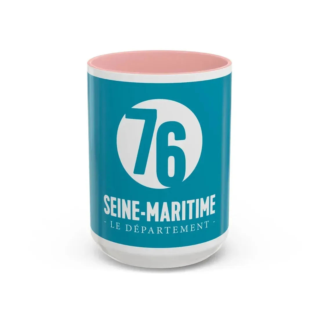 Flag of Seine Maritime France - Accent Coffee Mug 15oz Pink - Go Mug Yourself