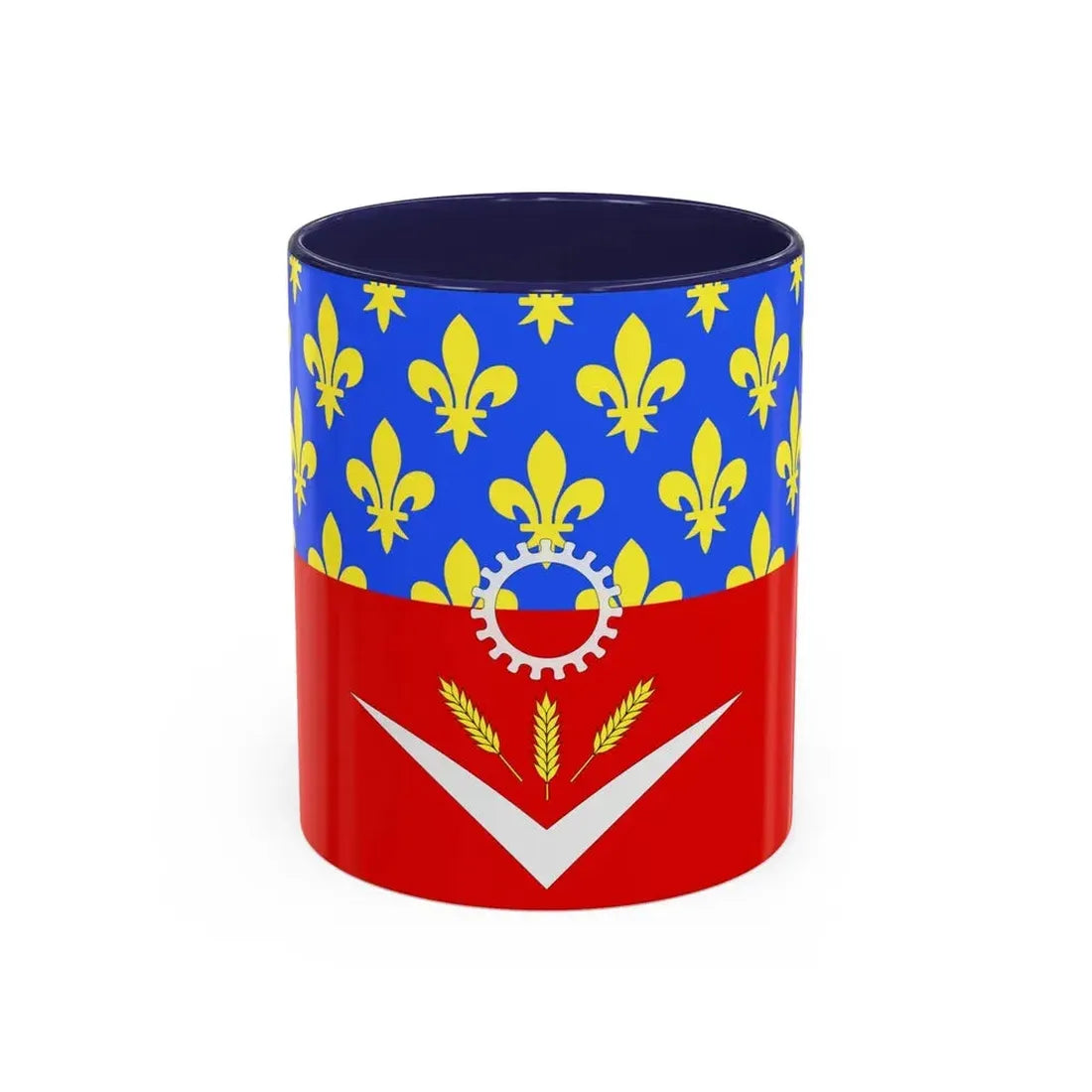 Flag of Seine Saint Denis France - Accent Coffee Mug 11oz Navy - Go Mug Yourself