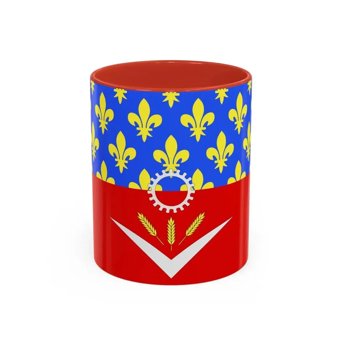 Flag of Seine Saint Denis France - Accent Coffee Mug 11oz Red - Go Mug Yourself