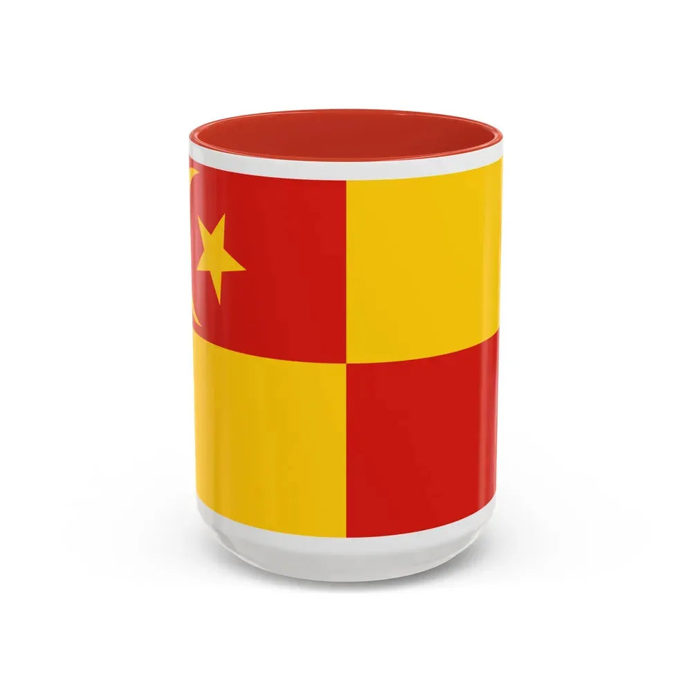 Flag of Selangor pre 1965 Malaysia - Accent Coffee Mug 15oz Red - Go Mug Yourself