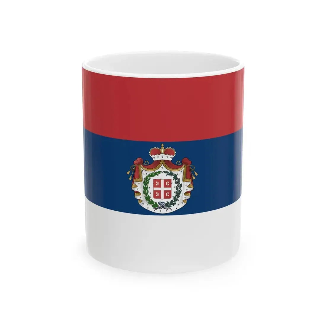 Flag of Serbia 1835-1882 (Serbia) White Coffee Mug 11oz - Go Mug Yourself