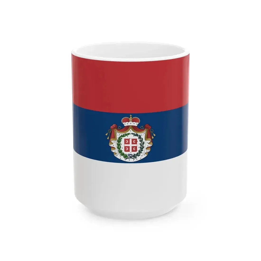 Flag of Serbia 1835-1882 (Serbia) White Coffee Mug 15oz - Go Mug Yourself
