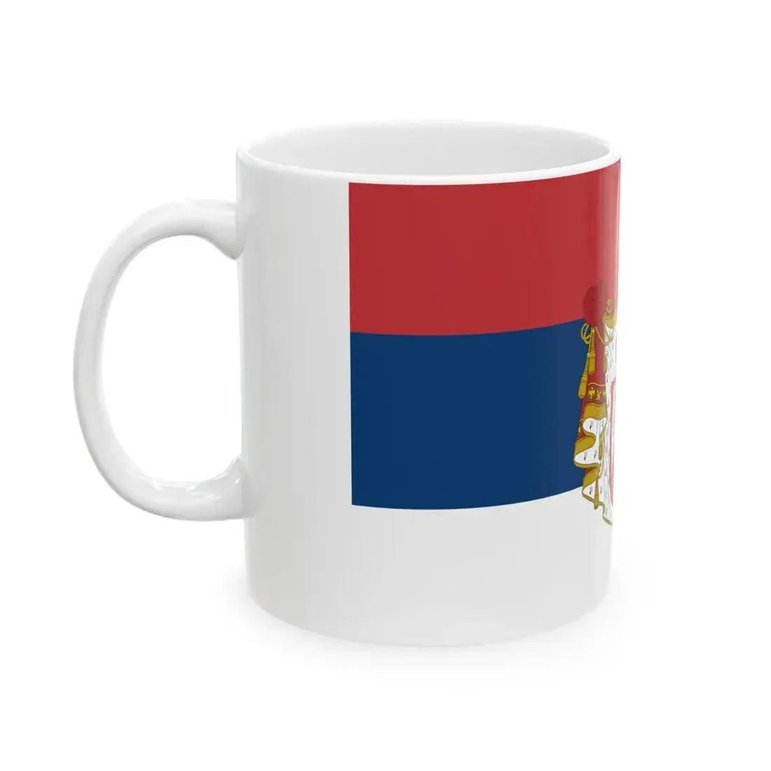 Flag of Serbia 1882-1918 (Serbia) White Coffee Mug - Go Mug Yourself
