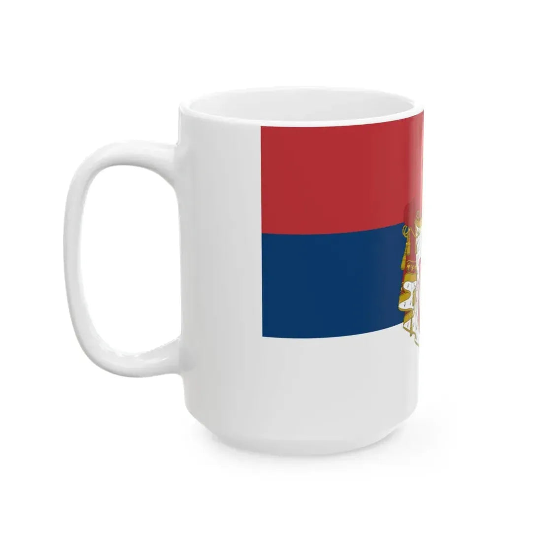 Flag of Serbia 1882-1918 (Serbia) White Coffee Mug - Go Mug Yourself