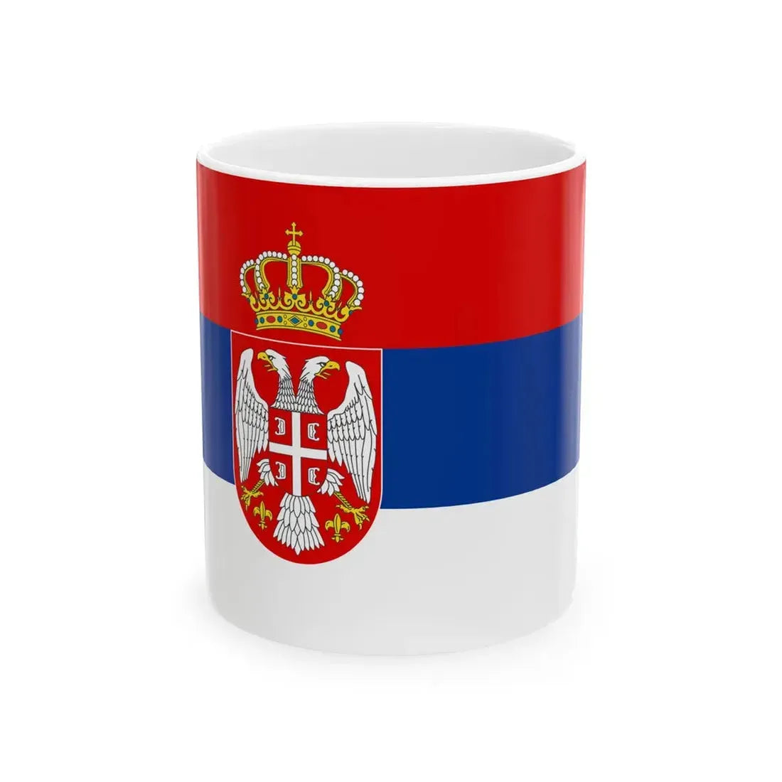 Flag of Serbia 2004-2010 (Serbia) White Coffee Mug 11oz - Go Mug Yourself