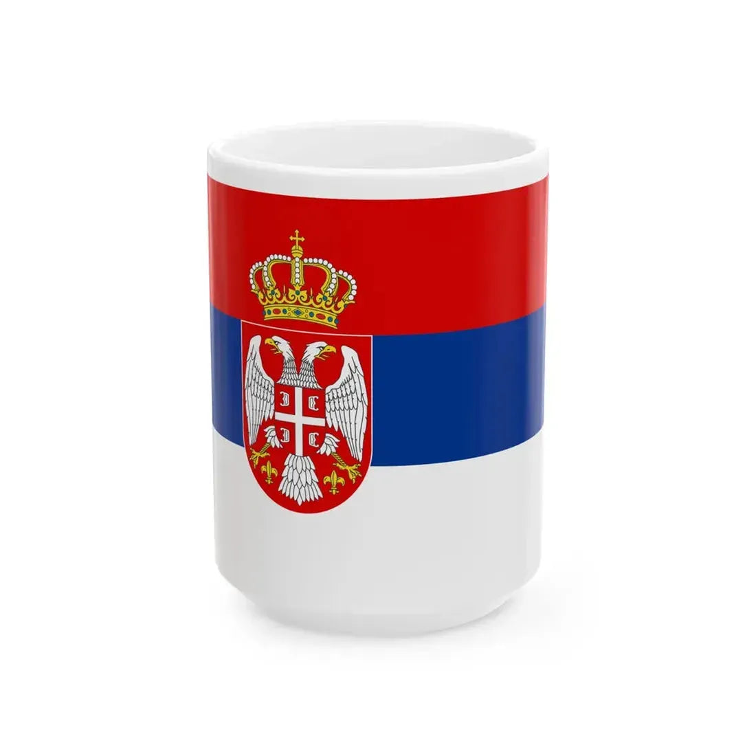 Flag of Serbia 2004-2010 (Serbia) White Coffee Mug 15oz - Go Mug Yourself