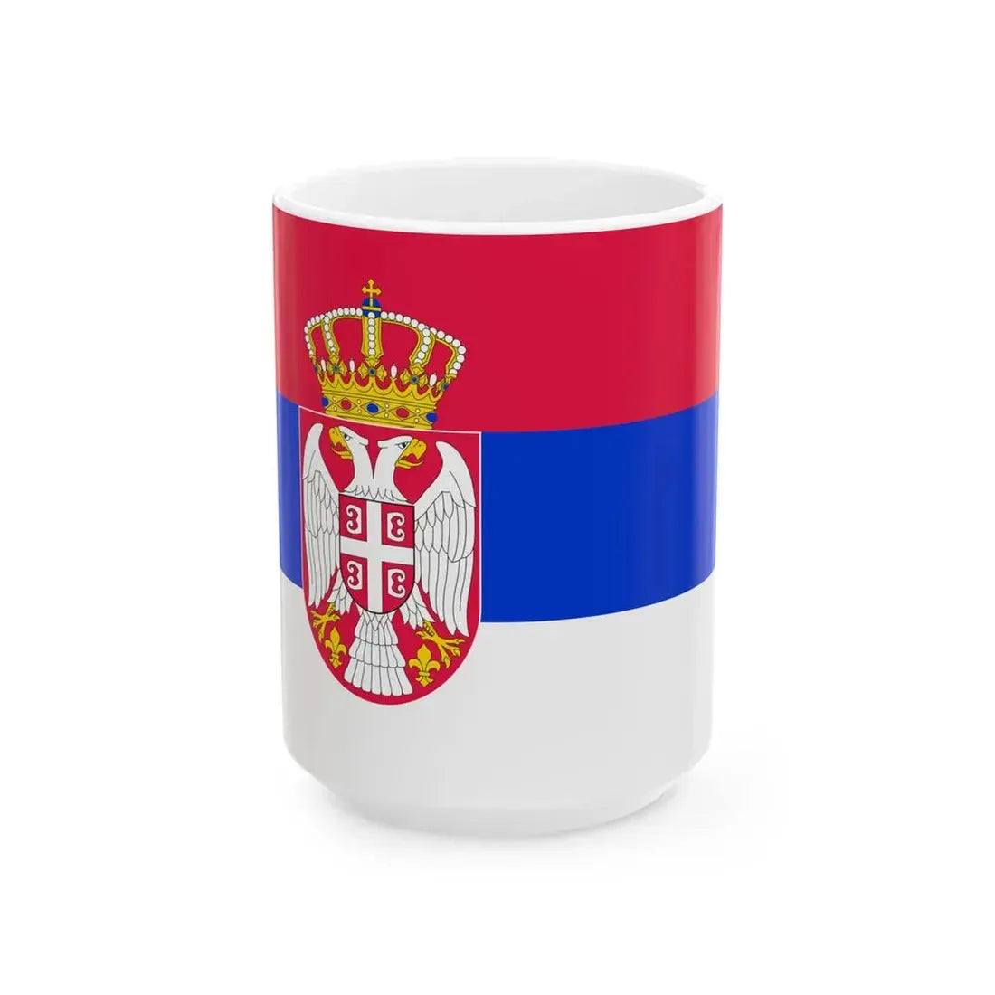 Flag of Serbia 2010 CMYK (Serbia) White Coffee Mug 15oz - Go Mug Yourself