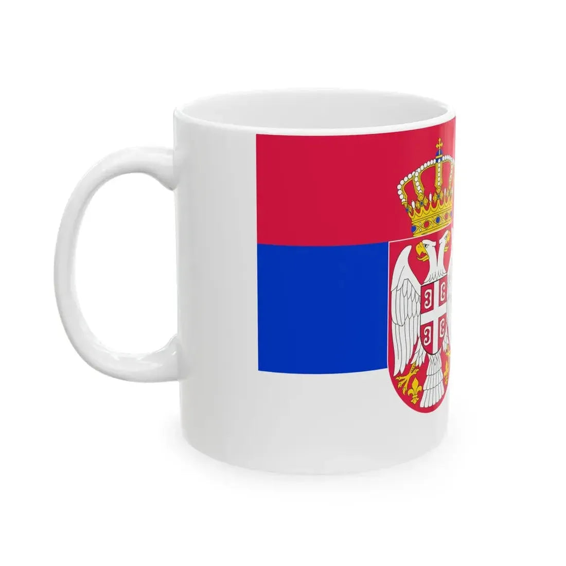 Flag of Serbia 2010 CMYK (Serbia) White Coffee Mug - Go Mug Yourself