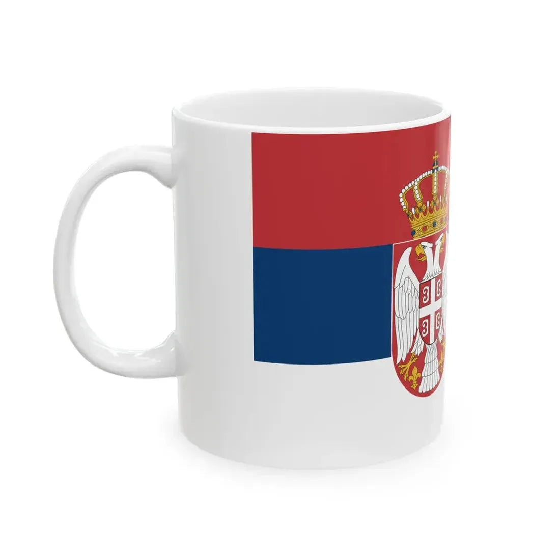 Flag of Serbia 5-3 (Serbia) White Coffee Mug - Go Mug Yourself