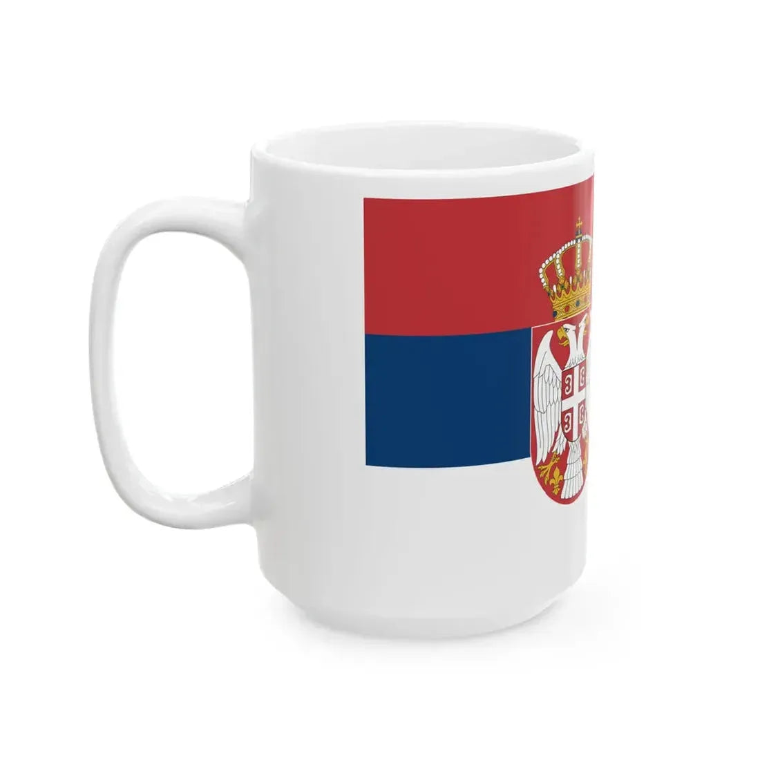 Flag of Serbia 5-3 (Serbia) White Coffee Mug - Go Mug Yourself