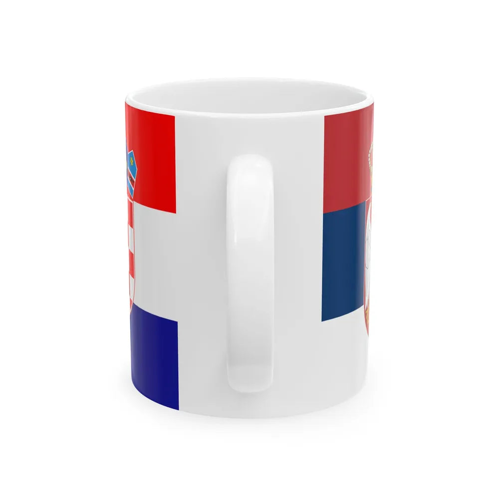 Flag of Serbia and Croatia (Croatia) White Coffee Mug - Go Mug Yourself