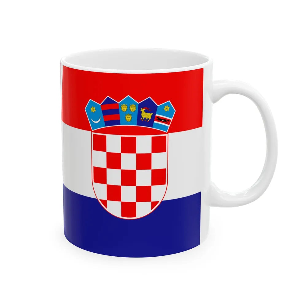 Flag of Serbia and Croatia (Croatia) White Coffee Mug - Go Mug Yourself