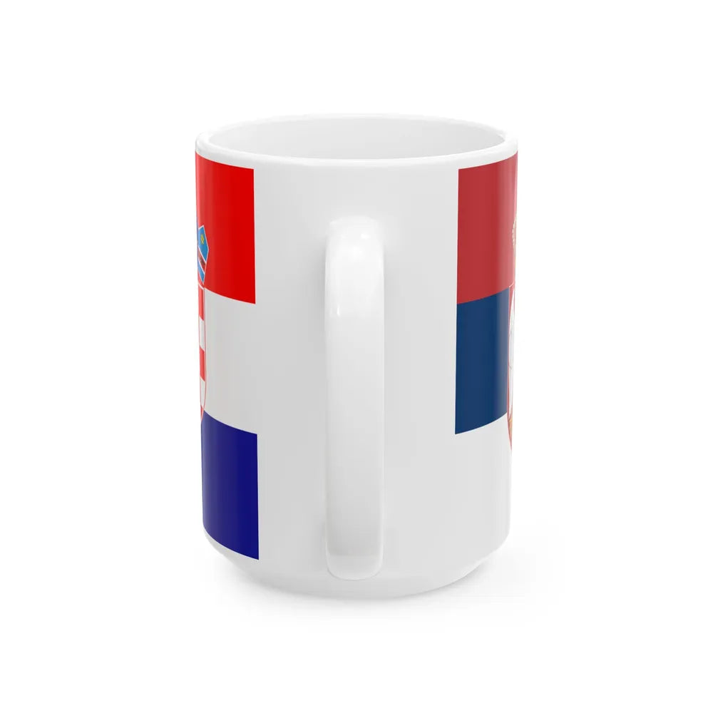 Flag of Serbia and Croatia (Croatia) White Coffee Mug - Go Mug Yourself