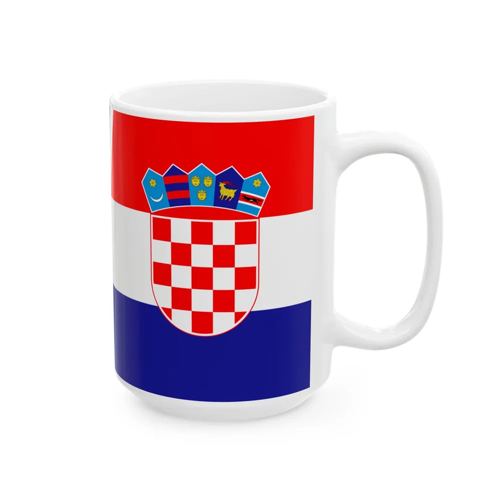 Flag of Serbia and Croatia (Croatia) White Coffee Mug - Go Mug Yourself